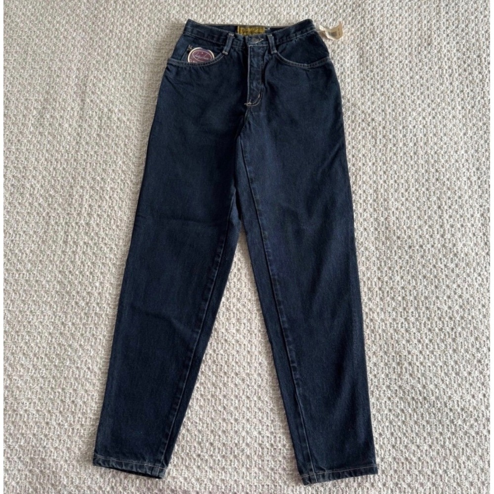 Vintage 90s High Rise Straight Leg Jeans Dark Wash Retro Mom Jeans NWT Women's 4